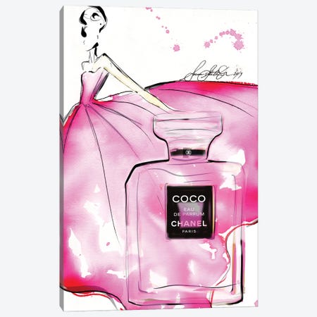 Coco Chanel Perfume Bottle Art Watercolor Painting