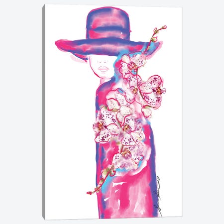 Abstract Orchid Floral Fashion Illustration Canvas Print #SLL5} by Sonia Stella Art Print
