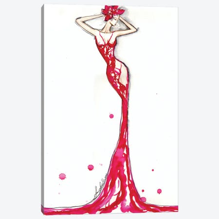 Pink Girl Canvas Print #SLL60} by Sonia Stella Canvas Art Print