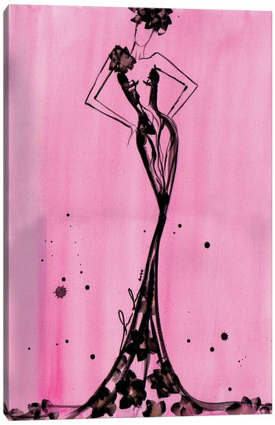 Pink Girl Canvas Art Print - Sonia Stella