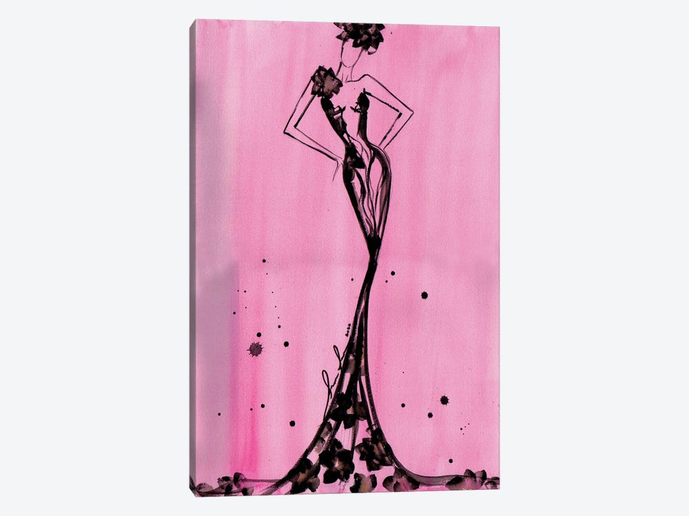 Pink Girl by Sonia Stella 1-piece Canvas Artwork