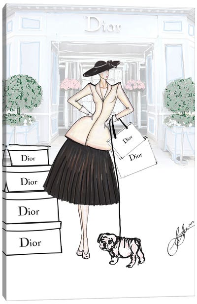 The New Look Dior Drawing I Canvas Art Print - Women's Coat & Jacket Art