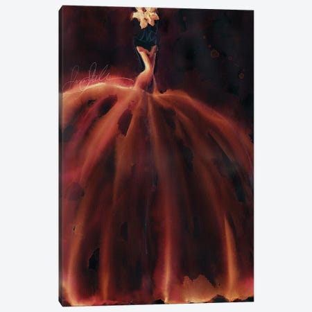 Watercolor Couture Red Canvas Print #SLL72} by Sonia Stella Canvas Wall Art