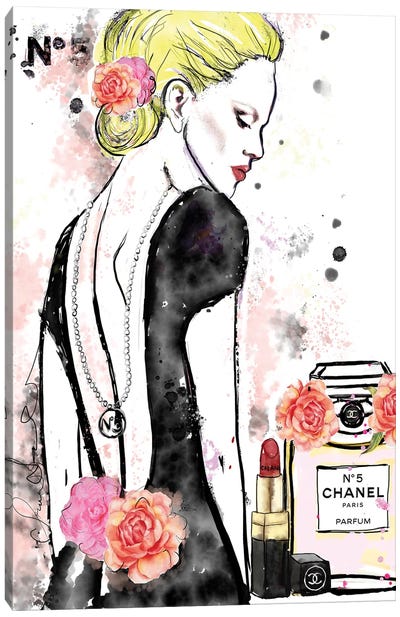 Chanel No 5 Nicole Kidman Canvas Art Print - Perfume Bottle Art