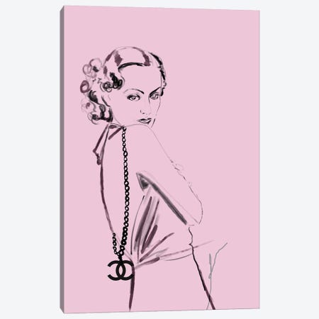 Joan Crawford In Chanel Canvas Print #SLL79} by Sonia Stella Canvas Art