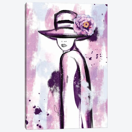 Girl In Purple Abstract Watercolor Painting Canvas Print #SLL82} by Sonia Stella Canvas Print
