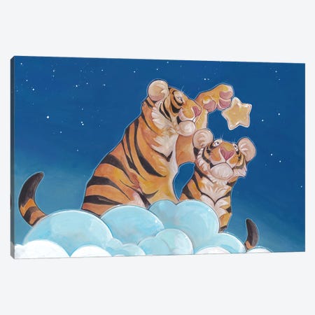 Tiger Cubs Canvas Print #SLN13} by Stephanie Lane Canvas Artwork
