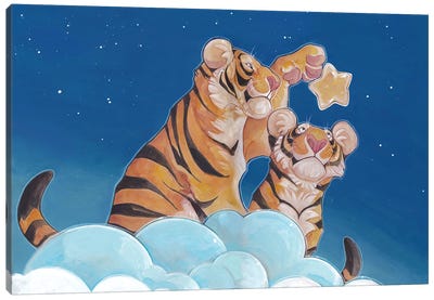 Tiger Cubs Canvas Art Print - Stephanie Lane