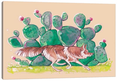 Cactus Canvas Art Print - Coyote Art