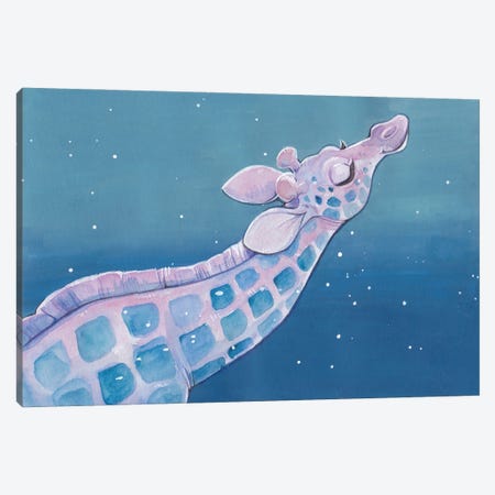 Giraffe Night Canvas Print #SLN32} by Stephanie Lane Canvas Wall Art