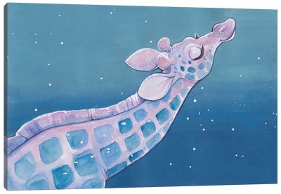 Giraffe Night Canvas Art Print - Stephanie Lane