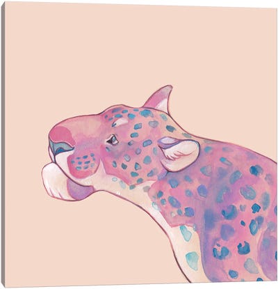 Pink Leopard Canvas Art Print - Leopard Art