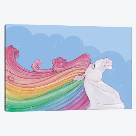Rainbow Horse Canvas Print #SLN36} by Stephanie Lane Canvas Art Print
