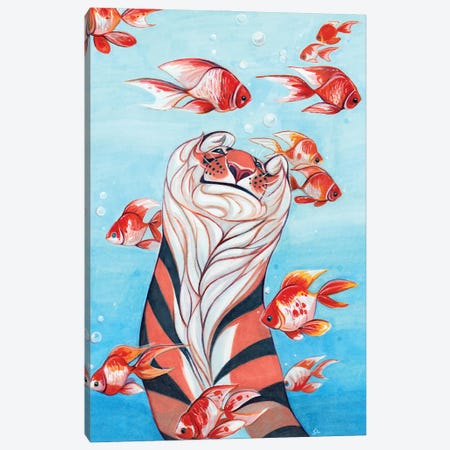Tiger Fish Canvas Print #SLN44} by Stephanie Lane Canvas Art