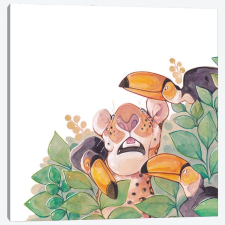 Toucan Jungle Canvas Print #SLN5} by Stephanie Lane Canvas Art Print