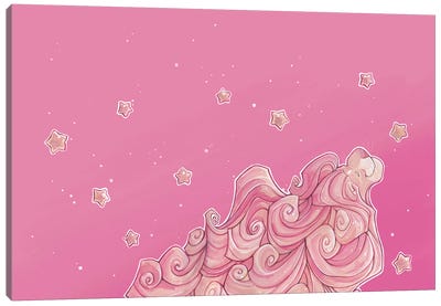 Cosmos Pink Stars Canvas Art Print - Stephanie Lane