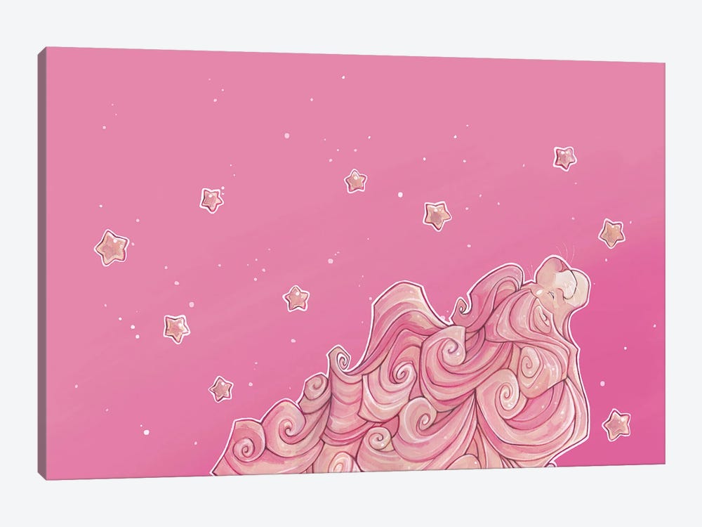 Cosmos Pink Stars by Stephanie Lane 1-piece Canvas Artwork