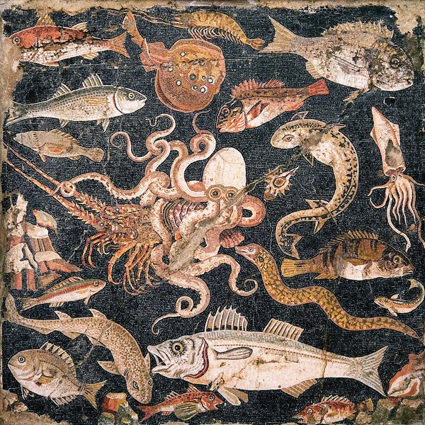 Science Photo Library: Roman Seafood Mosaic by Science Photo Library