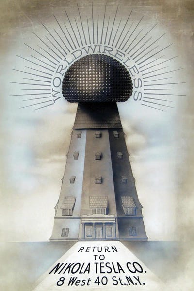 Science Photo Library: Poster Of Tesla's Wardenclyffe Tower Laboratory, 1900s by Science Photo Library