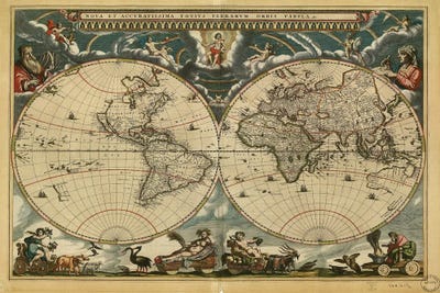 Canvas Print: 17th Century World Map by Science Photo Library - thumbnail