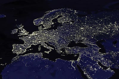 Canvas Print: Europe At Night, Satellite Image by Science Photo Library - thumbnail