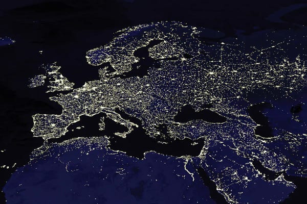 Europe At Night, Satellite Image