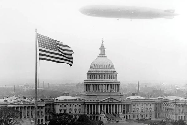 Places: Graf Zeppelin Over Washington Dc, 1920s by Science Photo Library