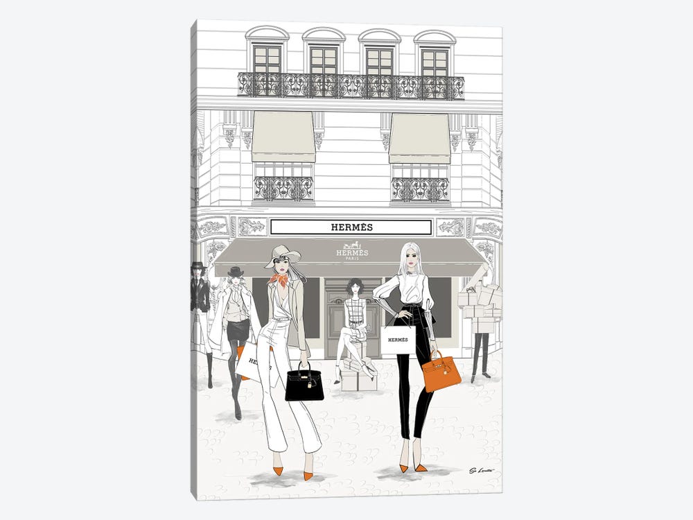 So Loretta Canvas Wall Decor Prints - Hermes Store Front ( Fashion > Fashion Brands > Hermès art) - 40x26 in