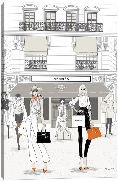 Hermes Store Front Canvas Art Print - Shopping Art