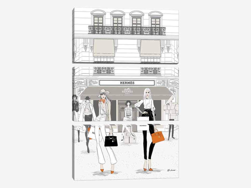 Hermes Store Front by So Loretta 3-piece Canvas Art