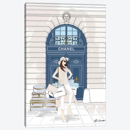 Chanel Blue Door Canvas Print #SLR1} by So Loretta Art Print