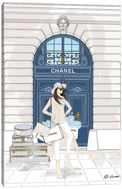 Chanel Blue Door Canvas Art Print - So Loretta