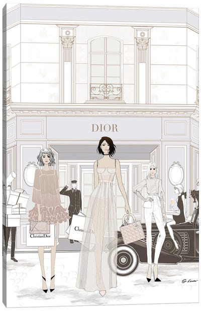 Dior Store Front Canvas Art Print - Shopping Art