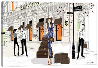 iCanvas Rose Gold Blush LV Fashion II by Pomaikai Barron - Bed