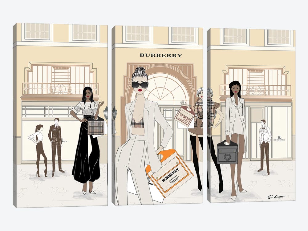 Burberry Store Front by So Loretta 3-piece Canvas Wall Art