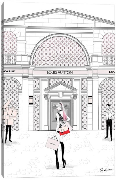 iCanvas Louis Vuitton Bag and Louboutin Heels Art by Cece Guidi Canvas Art Wall Decor ( Fashion > Fashion Brands > Christian Louboutin art) - 18x12 in