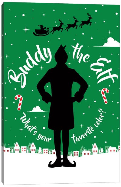 Buddy The Elf Canvas Art Print - Holiday Movie Art
