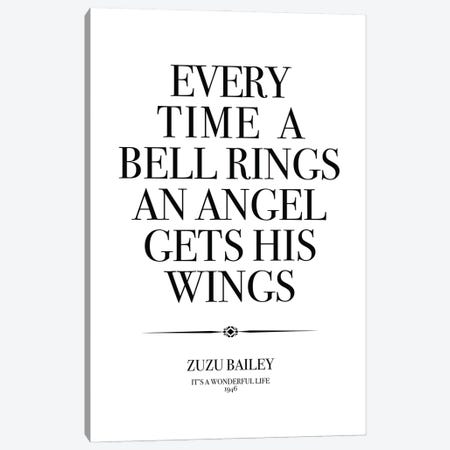 Its A Wonderful Life Quote Angel Wings Canvas Print #SLV36} by Simon Lavery Canvas Print