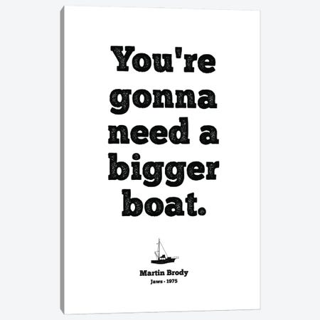 Jaws, You're Gonna Need A Bigger Boat Canvas Print #SLV38} by Simon Lavery Canvas Art