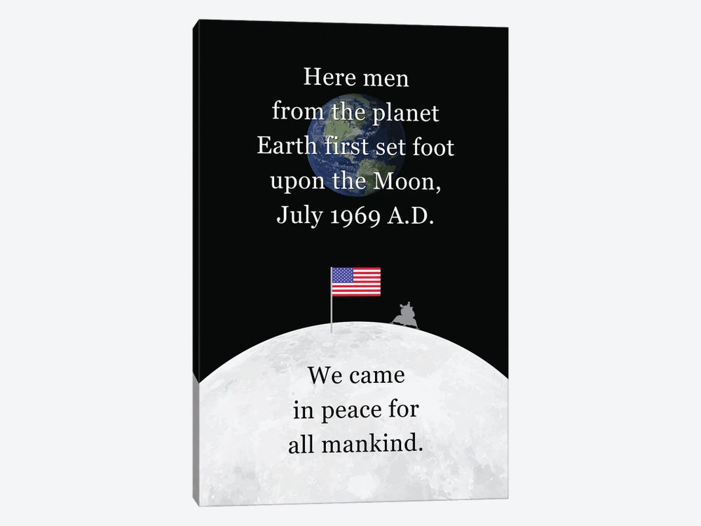 Apollo 11 Plaque Print by Simon Lavery 1-piece Canvas Art Print
