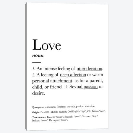 Love Definition Canvas Print #SLV56} by Simon Lavery Art Print