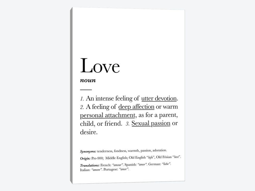 Love Definition by Simon Lavery 1-piece Canvas Art Print