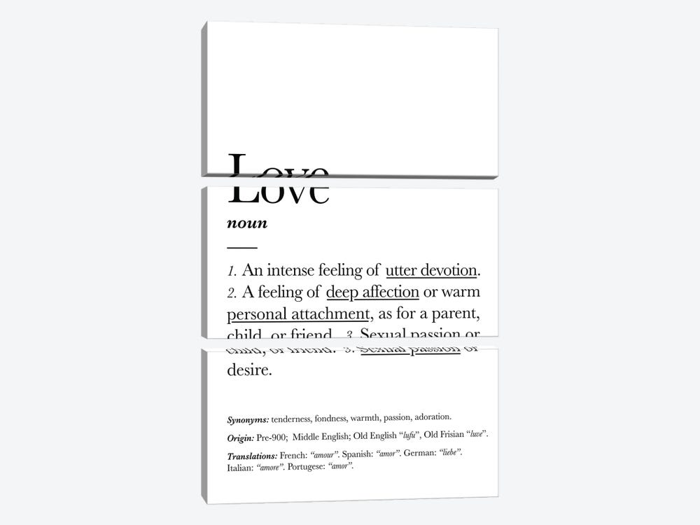 Love Definition by Simon Lavery 3-piece Canvas Art Print