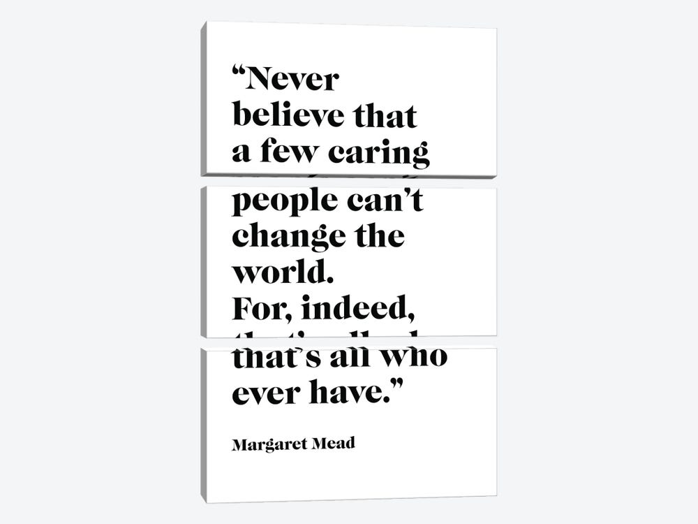 Margaret Mead, Quote by Simon Lavery 3-piece Canvas Wall Art