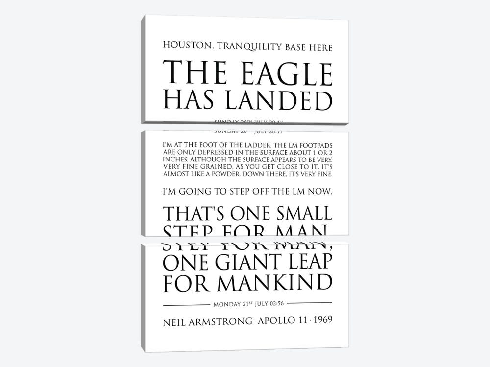 Neil Armstrong Quotes by Simon Lavery 3-piece Art Print