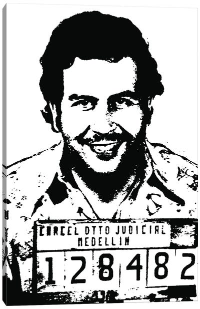 Pablo Escobar. Canvas Art Print - Gangsters & Criminals