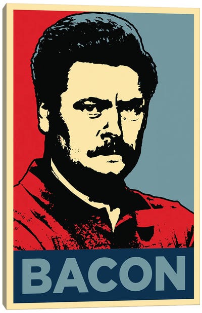 Ron Swanson Bacon Canvas Art Print - Parks And Recreation
