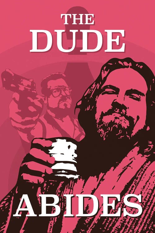 The Dude Abides Big Lebowski by Simon Lavery wall art