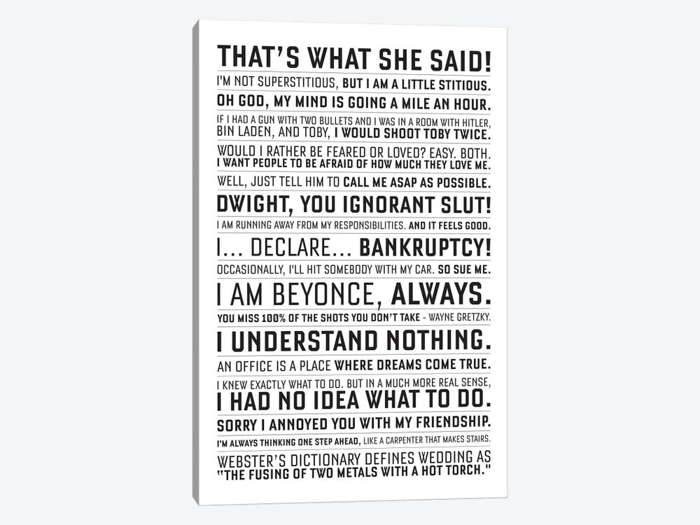 The Office Quote by Simon Lavery 1-piece Canvas Wall Art