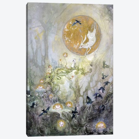 Moongazing Canvas Print #SLW109} by Stephanie Law Canvas Wall Art